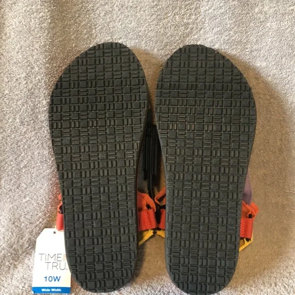 BNOB Time andTru wide width Multi Color Velcro strap sandals cushion sole - Picture 2 of 6